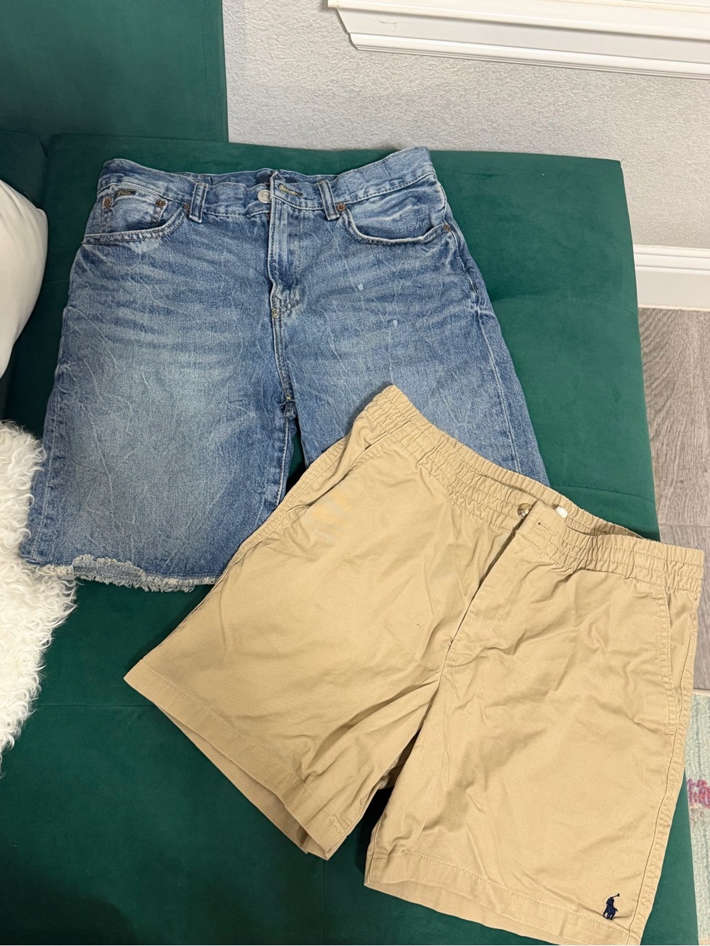 Polo by Ralph Lauren Tan Elastic-Waist Cotton Bermuda Shorts